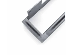 Klarlacke^HEVVA Möbelfüße GRAZ 20 cm Hoch 50 cm Tief 2er Set Rohstahl-Klarlack