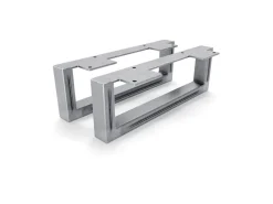 Klarlacke^HEVVA Möbelfüße GRAZ 10 cm Hoch 30 cm Tief 2er Set Rohstahl-Klarlack