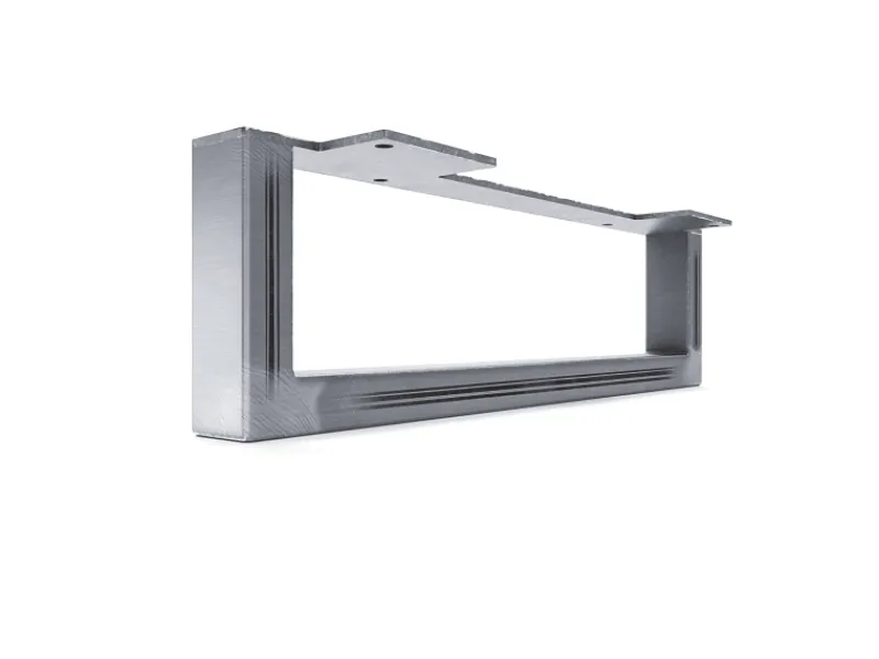 Klarlacke^HEVVA Möbelfüße GRAZ 10 cm Hoch 30 cm Tief 2er Set Rohstahl-Klarlack