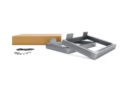 Klarlacke^HEVVA Möbelfüße GRAZ 20 cm Hoch 40 cm Tief 2er Set Rohstahl-Klarlack