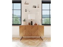 Klarlacke^HEVVA Möbelfüße GRAZ 20 cm Hoch 40 cm Tief 2er Set Rohstahl-Klarlack