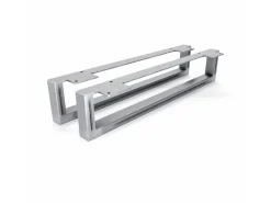 HEVVA Möbelfüße GRAZ 10 cm Hoch 50 cm Tief 2er Set Rohstahl-Klarlack