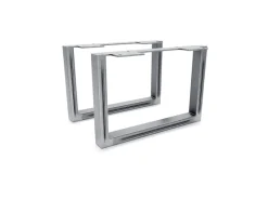 Klarlacke^HEVVA Möbelfüße GRAZ 20 cm Hoch 30 cm Tief 2er Set Rohstahl-Klarlack