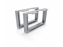 Klarlacke^HEVVA Möbelfüße GRAZ 15 cm Hoch 25 cm Tief 2er Set Rohstahl-Klarlack