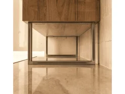 Klarlacke^HEVVA Möbelfüße GRAZ 25 cm Hoch 40 cm Tief 2er Set Rohstahl-Klarlack