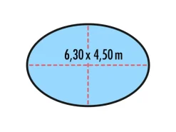 Höfer Chemie Pool Abdeckplane Oval 6,30 x 4,50m mit Materialstärke 200 g/m²