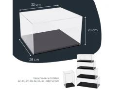 Vitrinen^HMF 46806 Acryl Vitrine Schaukasten für Modellautos Figuren 32 x 28 x 20 cm Transparent