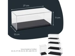 HMF 46802 Acryl Vitrine Schaukasten für Modellautos Figuren 27 x 12 x 11 cm Transparent