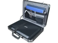 Aufbewahrung^HMF 14651-02 Alu Aktenkoffer Herren Zahlenschloss 45 x 33 x 11 cm Schwarz