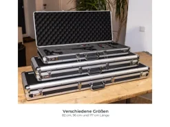 Aufbewahrung^HMF 14405-02 Alu Koffer Rasterschaumstoff 117 x 36 x 12 cm Schwarz