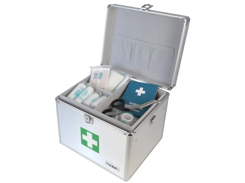 Aufbewahrung^HMF 14702-09 Alu Medizinkoffer Erste Hilfe Koffer Tragegriff 30 x 25 x 25 cm