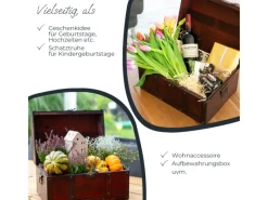 Aufbewahrung^HMF 6406-135 Schatztruhe Holz 35 x 25 x 20 cm Portugal