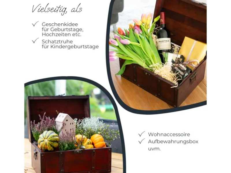 Aufbewahrung^HMF 6406-135 Schatztruhe Holz 35 x 25 x 20 cm Portugal