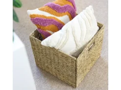 Aufbewahrung^HMF Aufbewahrungskorb Korb Geflochten Seegras Kallax 32 x 34 x 32 cm