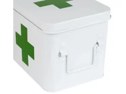 HMF 1771-21CM-01 Hausapotheke Metall Medikamenten Aufbewahrung 23 x 17 x 16 cm Weiß