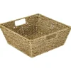 Aufbewahrung^HMF Geschenkkorb Leer Aufbewahrungskorb Geflochten Seegras RechtEckig 30 x 30 x 12 cm