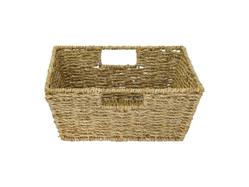 Aufbewahrung^HMF Geschenkkorb Leer Aufbewahrungskorb Geflochten Seegras RechtEckig 30 x 30 x 12 cm