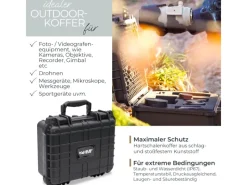 HMF ODK100 Outdoor-Fotokoffer Transportkoffer Rasterschaumstoff 34 x 29 x 15 cm
