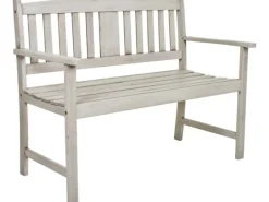 Garden Pleasure Sitzbänke^Holz-Gartenbank Stirling 2-Sitzer Grau lackiert 86 x 110 x 56,5 cm