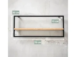 holz4home 4 Teiliges Wandregale in Schwarz Gerahmt von Hellgrau ohne Baumkante