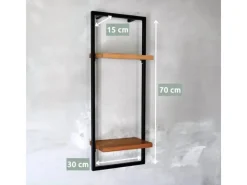 holz4home Schweberegale^4 Teiliges Wandregale in Schwarz Gerahmt von Natur ohne Baumkante