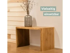holz4home Garderoben|Hocker^Massivholz Hocker Bank aus Eiche mit Baumkante S