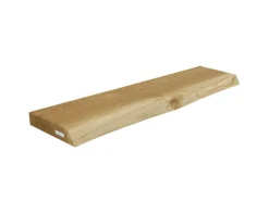 holz4home Regale Massivholz^Schwebendes Wandregal aus Eiche 80cm mit Baumkante Natur