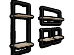 holz4home Wandregal mit Rahmen MDF Sonoma 4 Teiliges Set