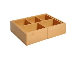 HOMCOM Aufbewahrung^Aufbewahrungsbox Organizer Ausziehbar Bambus Natur 24,6 x 17,6 x 7 cm