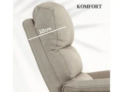 HOMCOM Sessel^Aufstehsessel Polyester Stahl Beige 66L x 90B x 96H cm