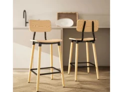 HOMCOM Hocker^Barhocker 2er Set Barstuhl für Küche Wohnzimmer Esszimmer