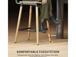 HOMCOM Hocker^Barhocker 2er Set Barstuhl für Küche Wohnzimmer Esszimmer