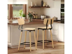 HOMCOM Hocker^Barhocker 2er Set Barstuhl für Küche Wohnzimmer Esszimmer