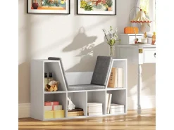 HOMCOM Bücherregal Aufbewahrungsregal Spanplatte Weiß 105L x 30B x 63H cm