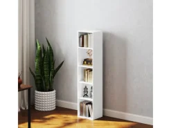 HOMCOM Regal Weiß^Bücherregal Standregal mit 5 Ebenen Aufbewahrungsregal