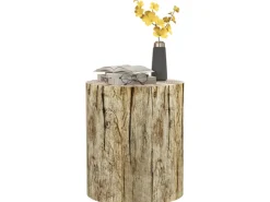 HOMCOM Beistelltisch im Baumstumpf-Design Rund für Wohnzimmer Garten Natur