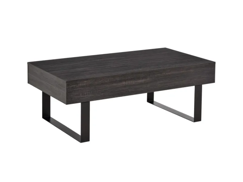HOMCOM Couchtisch Spanplatte Eisen Dunkelgrau 110B x 60T x 40H cm