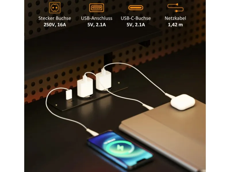 HOMCOM Eckschreibtisch Spanplatte Metall Schwarz 137L x 140B x 139,5H cm