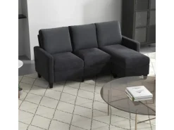 HOMCOM Sofas^Ecksofa Stoffsofa L-Form Leinen