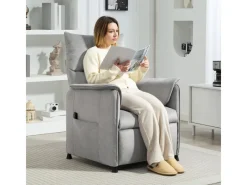 HOMCOM Elektrischer Relaxsessel Polyester Schaumstoff 83L x 80B x 104H cm Grau