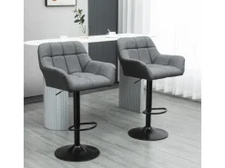 HOMCOM Hocker^2er-Set Barhocker Barstuhl Grau