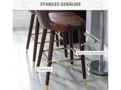 HOMCOM 2er-Set Barhocker mit Rückenlehne