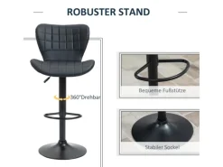 HOMCOM Hocker^2er-Set Barstuhl Barhocker Bistrohocker