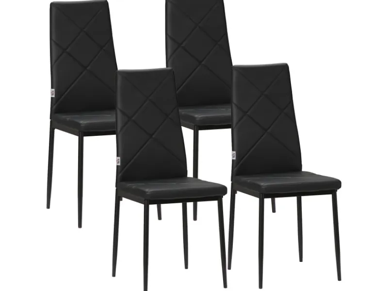 HOMCOM 4er-Set Küchenstuhl mit Stahlbeine