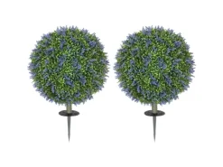 HOMCOM Kunstpflanzen^2er-Set Lavendel Künstliche Pflanzen mit UV Schutz