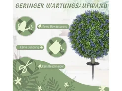 HOMCOM Kunstpflanzen^2er-Set Lavendel Künstliche Pflanzen mit UV Schutz