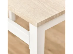 HOMCOM Essgruppe mit 4 Stühlen MDF Metall Hellgrau L100 x B63 x H76,5 cm