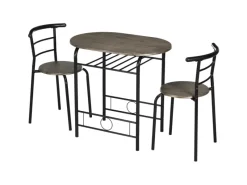 HOMCOM Essgruppe mit 2 Stühlen MDF Metall Schwarz 80L x 53B x 74,5H cm