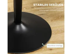 HOMCOM Esstisch für 2 Personen mit Stahlbeinen Rutschfest Ø70 x 75 cm Schwarz
