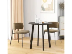 HOMCOM Tische^Esstisch für 4 Personen MDF Stahl Schwarz 72L x 72B x 75H cm